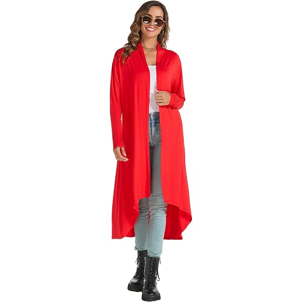 Women's Long Duster Cardigan - Soft Viscose Bamboo Open Front Maxi Cover-Up - View #8