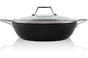 TECHEF - Onyx Collection, 5 Qt / 12-in Nonstick All Purpose Everyday Pan/Chef's Pan with Cover, Made in Korea