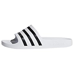 adidas Women's Adilette Aqua Sandal, White/Core