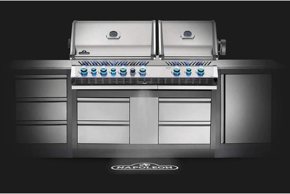 review Napoleon BIPRO825RBINSS-3 Built-in Prestige PRO 825 BBQ Natural Gas Grill Head, sq.in. + Infrared Infrared Bottom andRear Burner, Stainless Steel