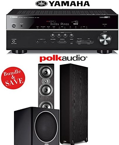 Yamaha RX-V681BL 7.2-Channel 4K Network A/V Receiver + Polk Audio TSi 500 + Polk Audio PSW110 - 2.1 Home Theater Package