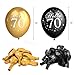 Konsait 70th Birthday Party Decorations Kit, Cheers to 70th Birthday Banner for Her Him, Celebration 70th Birthday Latex Balloons black and gold for 70 Years Old Party Decoration Supplies Favors