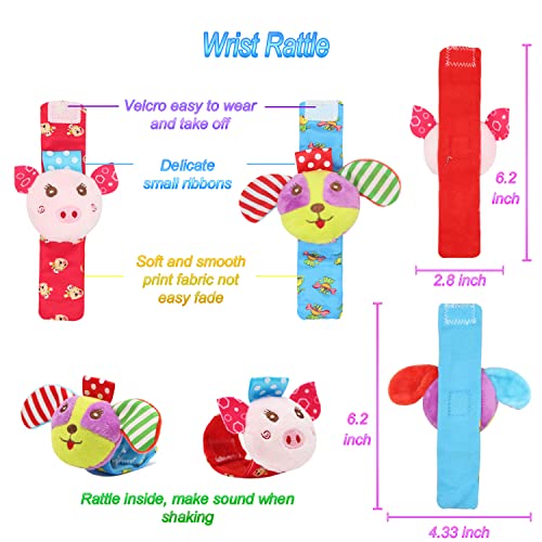 Soft Baby Rattle Toys Foot Finder Socks Wrists Rattles, Ankle Leg Hand
