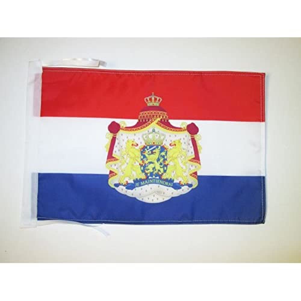 AZ FLAG - Netherlands with arms Flag - 18'' x 12'' - 100% Polyester Dutch Small Banner with Two Cords - Fade Resistant - Vivid Colors - 18x12 in - 45x30 Cm — image 1