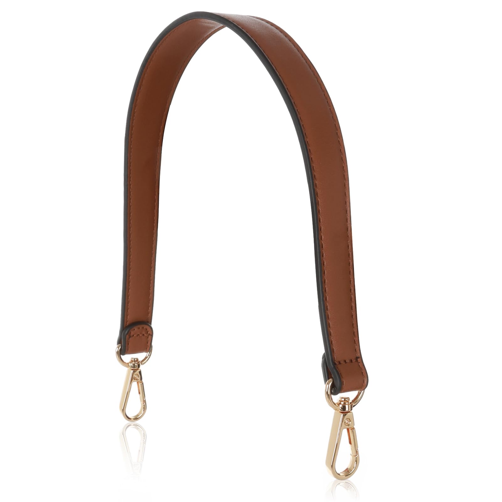 Prasacco Shoulder Bag Strap Leather Purse Strap Leather Purse Handle 19 Inch Shoulder Bag Straps Replacement with Swivel Clasps DIY Clutch Purse Handbag Making Repairing Supplies (Brown)