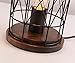 Surpars House Wood Retro Table Lamp Metal Shade Edison Bulb Included Warm White Light,Black