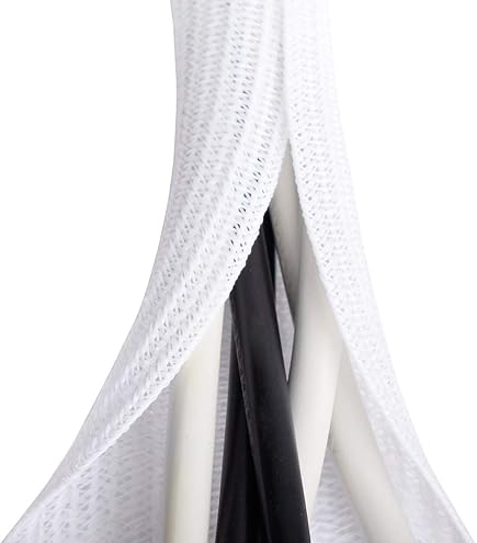 Manchon De Protection Tressé Pour Câbles USB, Cordons D'alimentation Et Câbles Audio/vidéo – Manchon De Protection Divisé Pour éviter La Mastication Des Animaux De Compagnie – Blanc 2 M – 3 Cm