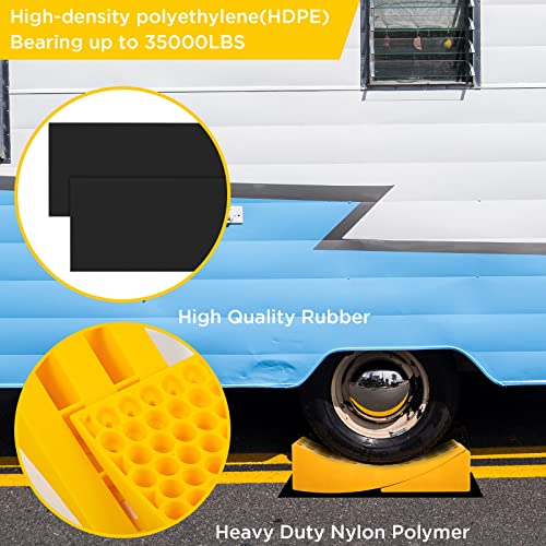 Flieeya RV Leveling Blocks Wheel Chocks Leveler, Heavy Duty Camper