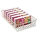 mDesign Household Metal Wire Cabinet Organizer Storage Organizer Bins Baskets trays - for Kitchen Pantry Pantry Fridge, Closets, Garage Laundry Bathroom - 16