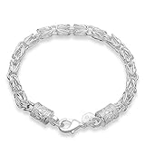 NYKKOLA 925 Solid Silver Stunning Fashion Jewelry Classic Twine Bracelet Unisex