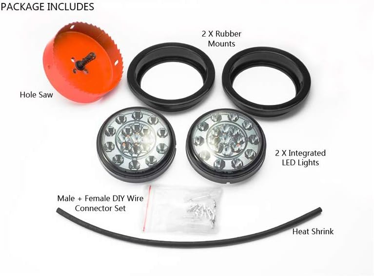 Alchemy Parts Car Van Truck Pick Up Trailer Rear Lights 4 inch LED Flush Mount Tinted Lens (Integrated Stop/Tail Lights) - Image 5