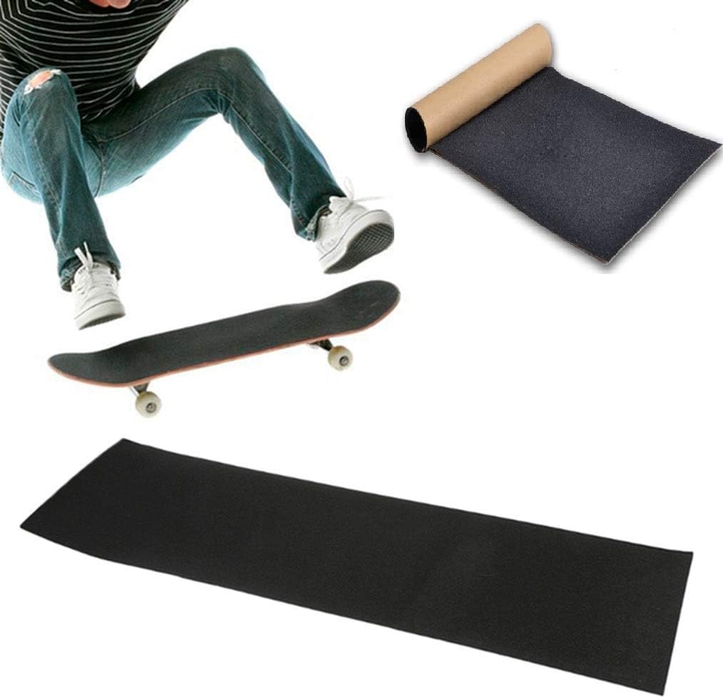 Bestkiy 2 Sheet Skateboard Grip Tape 33x9 inch Black