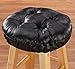 Fox Valley Traders Faux Leather Tufted Bar Stool Cushion, Black