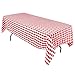AB Volts Checkered Red & White Plastic Tablecloth - 54