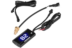 Acouto Motorcycle Digital Thermometer Instrument Water Temperature Meter Gauge Ultru Thin Universal LED Motorcycle Digital Co