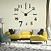 DIY 3D Wall Clock Frameless Modern Acrylic Mirror Metal Small Wall Stickers Clocks Wall Watches Room Home Decorations by SMYTShop (Small Black)