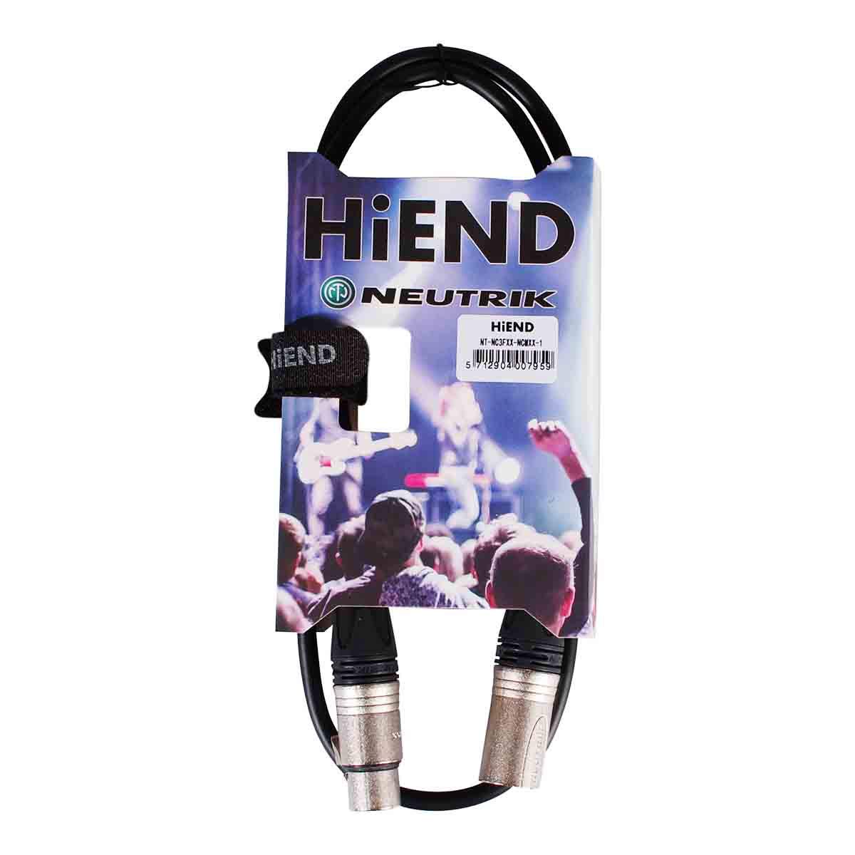HiEnd Audio Cable - Neutrik connector, xlr-to-xlr, 1 meter, Black