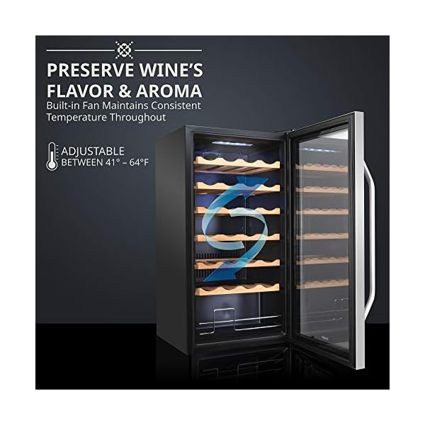 Ivation-28-Bottle-Compressor-Wine-Cooler-Refrigerator-wLock-Large-Freestanding-Wine-Cellar-For-Red-White-Champagne-or-Sparkling-Wine-41f-64f-Digital-Temperature-Control-Fridge-Stainless-Steel