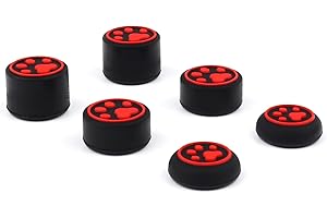 HATIST 6 Pcs Cute Thumb Grip Button Cap Compatible with Playstation 5 (PS5), Playstation 4 (PS4), Xbox One, Xbox Series X/S, Nintendo Switch Pro Controller Joystick Grips Accessories