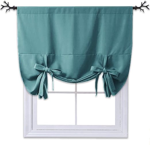 Amazon Com Nicetown Blackout Tie Up Valance Curtain Balloon