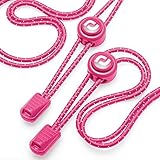 No Tie Shoelaces - Easy To Install Elastic Shoe Laces for Kids and Adults - Pink