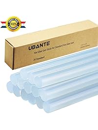 UBANTE Hot Melt Glue Sticks / All Purpose Stick Glue Sticks - All Temperature-Clear 7/16" D, 10" L Glue Stick-20 Sticks per box