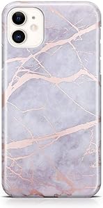 Casely iPhone 11 Phone Case - Lavender Gray & Rose Gold Marble Case - 360 Degree Coverage for Your Phone - Precise Cutouts, 1mm Raised Lip Camera Protection - Classic