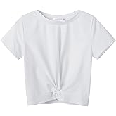 Arshiner Girls Casual Tie Dye Short-Sleeve T-Shirt Cute Print Summer Blouse for Girls Twist Front Tunic Tee Tops