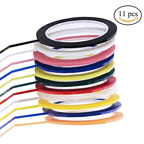 image for Supla Pack of 11 Colors 1/8 inch Wide Adhesive Graphic Fingerboard Tap
