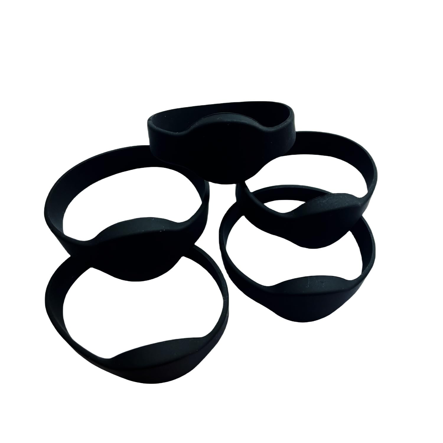 rewritable rfid 125khz Wristband T5577 Writable Silicone Black Adult Size (pack of 5)