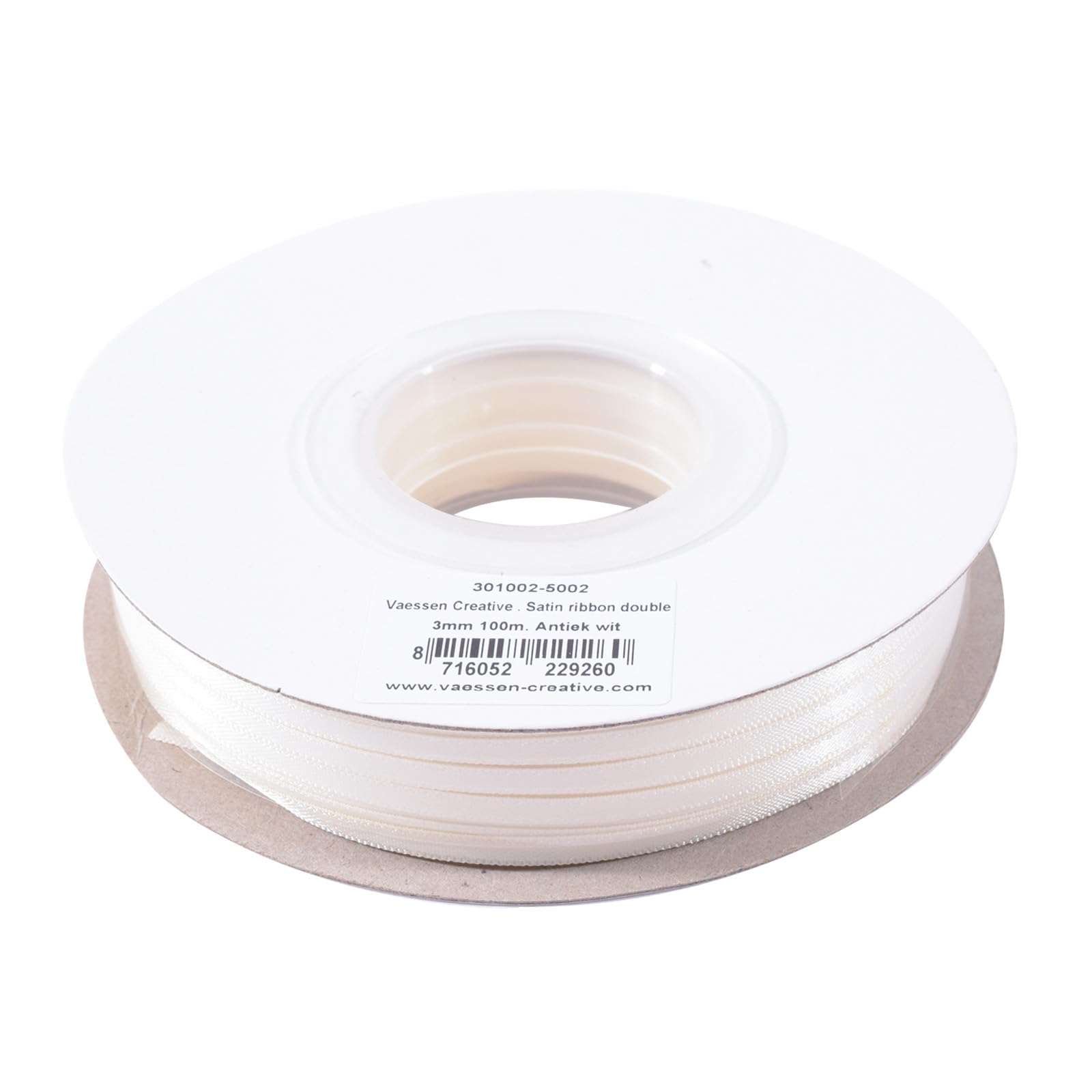 Vaessen Creative Satin Ribbon, Beige, 3mm x 10m, Elegant Shine for Card Making, Scrapbooks, Gift Wrapping and Other Craft Projects, 3 mm