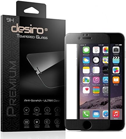 iPhone 6 Plus/6S Plus Screen Protector, Desiro [3D Carbon Fiber-Black] Premium Tempered Glass Screen Protector Scratch Resistant HD High Definition Clear Bubble Free Easy Installation