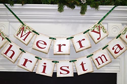 Items similar to christmas holiday banner Amazon.com: Christmas Decorations, Merry Christmas banner, Holiday