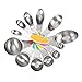 Magnetic Measuring Spoons, Alotpower Heavy Duty Stainless Steel Metal Measuring Spoons for Dry or Liquid, Fits in Spice Jar, Set of 6