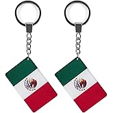 QQSD Mexico Flag Keychain Mexican Key Ring, 2 Pack