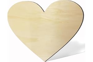 BIUWING 17 Inch Unfinished Wooden Love Heart Shape Craft, Blank Wood Love Sign for Home Wall Decor, Large Unpainted Wood Cutouts for Birthday,Wedding Party Decoration,Large Wooden Valentine Day Decoration