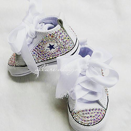 Swarovski baby bling shoes, Converse baby shoes, baby shower gifts, soft sole baby shoes