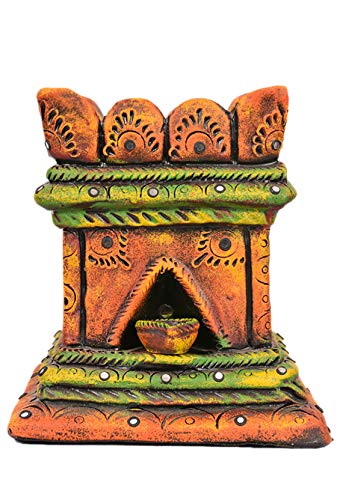 Shabana Art Potteries Terracotta Tulsi Pot, Multicolour, 7.5 X 8.5 inch, 1 Piece