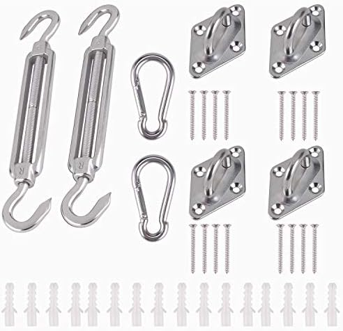Valchoose Shade Sail Hardware Kit for Rectangle Sun Shade Sail in Patio Deck Garden Lawn, Stainless Steel | 6 Inches