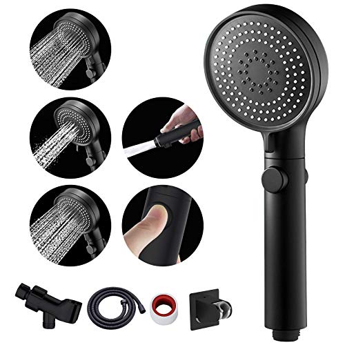 MIAOHUI Shower Head with Hose and on off Switch, 3 Setting High