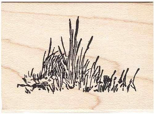 Clump of Grass Rubber Stamp Scenic Stamp