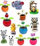 Set of 4 Assorted Dancing Solar Toys ~ Solar Toys are Daisy Flower, Lady Bug, Dancing Bear, Panda on Toilet and more! Great Holiday Christmas Gift Car Dashboard Office Desk Home Decor