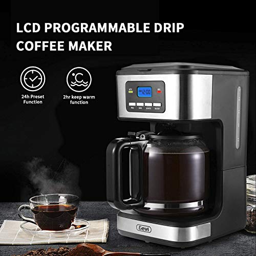 Gevi Coffee Maker, 12Cup Programmable Drip Coffee Machine with