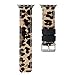 Conelelife for Watch Band 42mm/44mm, Cheetah Leopard Print Denim Replacement Band Strap with Stainless Steel Metal Clasp for Watch Series 4 Series 3 2 1, Sport, Edition