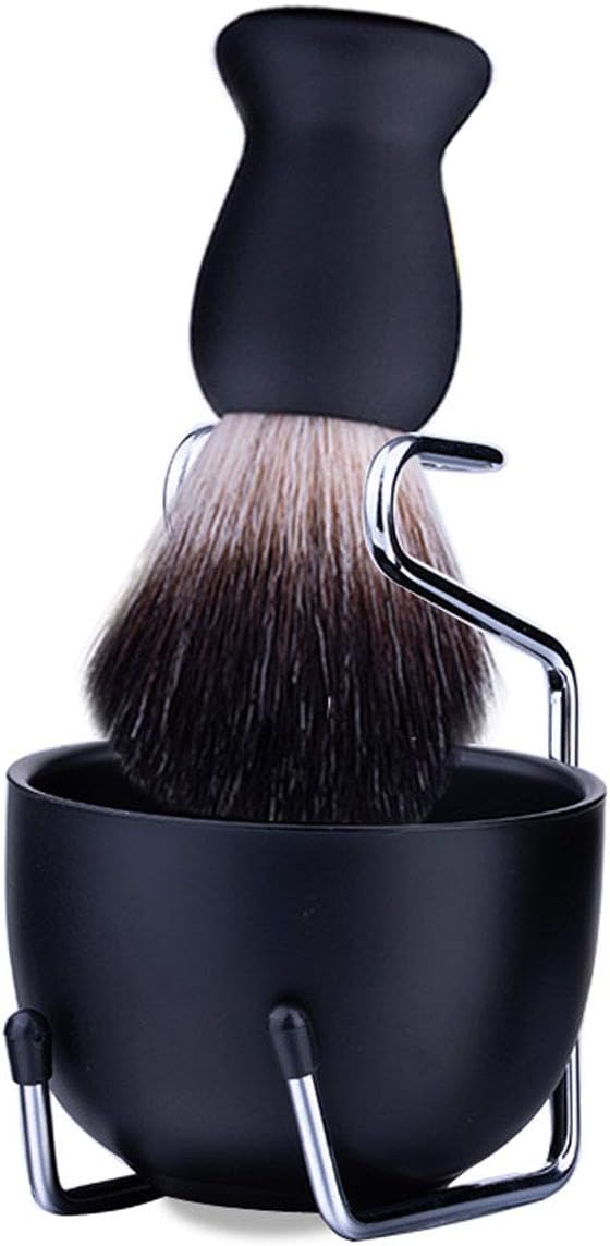 CCbeauty Shaving Brush Kit for Men 3-in-1 Shaving Brush and Bowl Set, Stainless Steel Shaving Stand and Soap Bowl