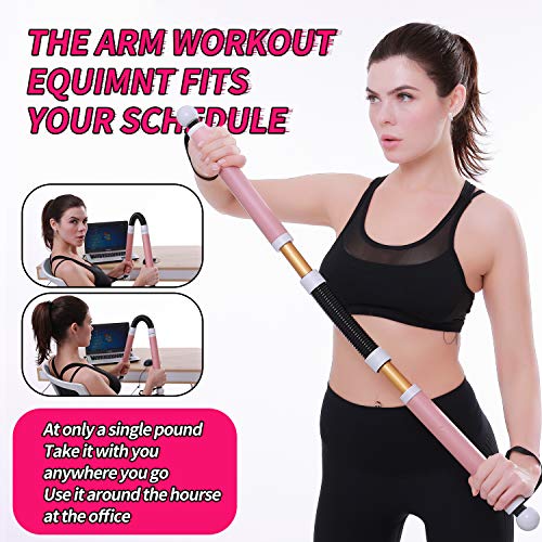 KimFit Arm Workout Equipment - Upper Body Exercise for Women Tones Strengthens Arms Biceps Shoulders Chest, at Home Fitness,Stretching, Strength Training, Physical Therapy Pink - Thumbnail 3