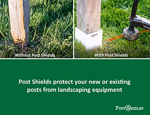 Post Shields Post Sleeve Post Protector Protects Mailbox, Deck & Fence Posts from Lawn, Grass & Yard Maintenance Equipment - Fits 4x4 Wood & Metal Posts - No Tools, Screws or Nails Needed - Thumbnail 4