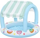 Bestway Candy Theme Inflatable Paddling Pool with Shade 34L 1.04m x 84cm