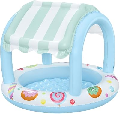 Bestway Candy Theme Inflatable Paddling Pool with Shade 34L 1.04m x 84cm