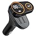 Bluetooth FM Transmitter for Car, (Rotating Design) Wireless Bluetooth FM Radio Adapter Car Kit with Hands-Free Calling, 5V/2.4A&2.4 Concealled Dual USB Charging Ports. (Black)